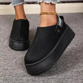 Platform Suede Faux Fur-Lined Boots