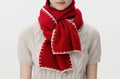 Blanket Stitch Trim Knit Winter Scarf