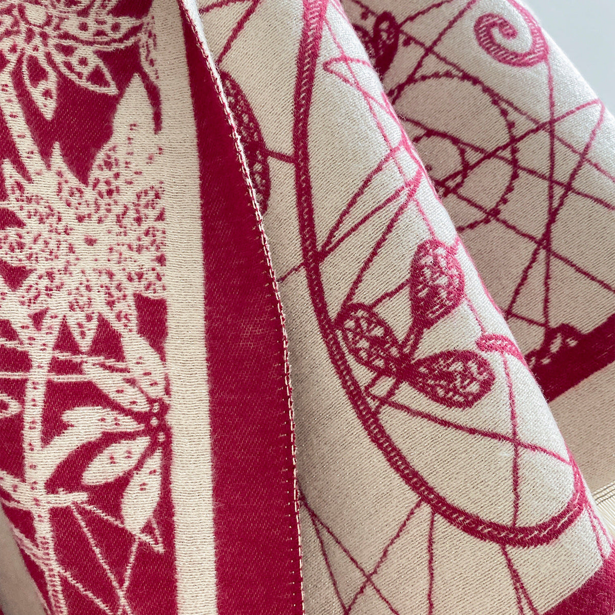 Damask Floral Reversible Blanket Scarf