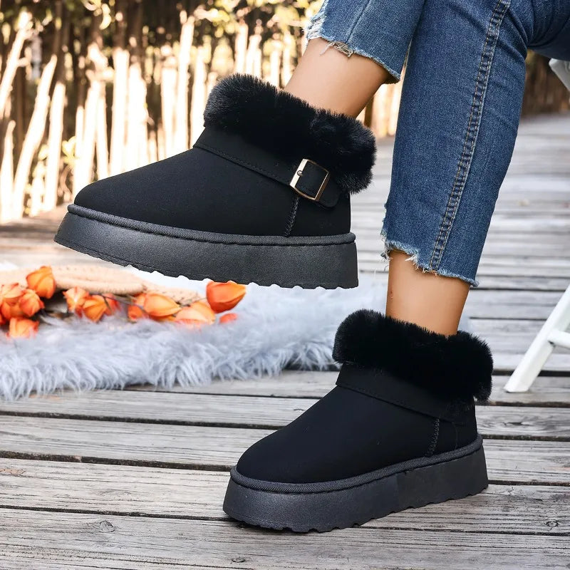 Women's Snow Boots - Plush-Lined Winter Boots