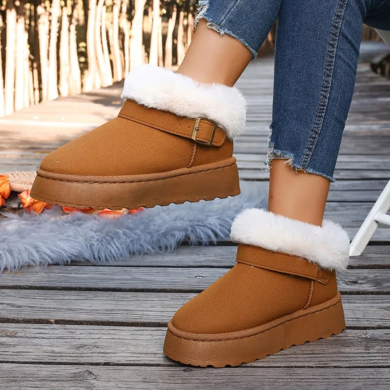 Women's Snow Boots - Plush-Lined Winter Boots