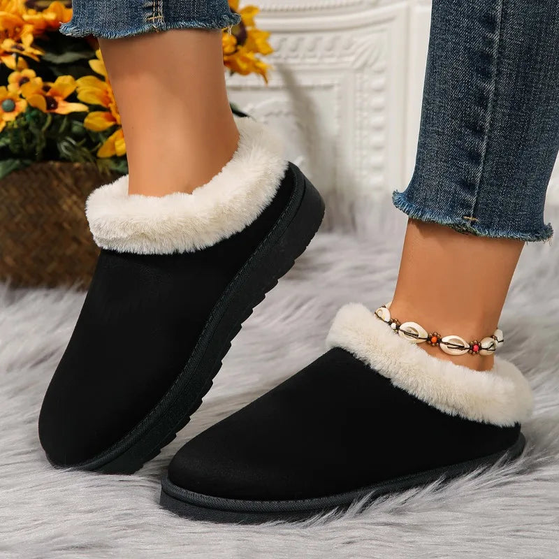 Women's Fleece-Lined Snow Boots - Round Toe Winter Boots