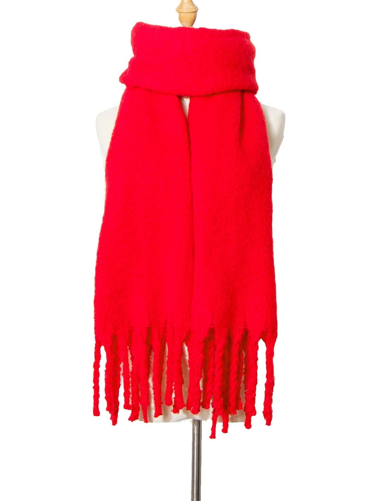Chunky Brushed Fringe Blanket Scarf