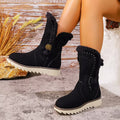 Slip-On Round Toe Platform Boots